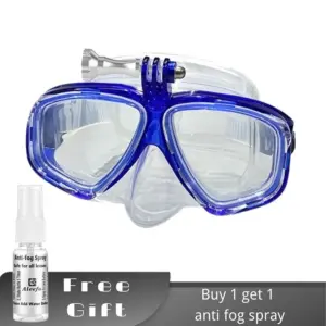 Prescription Gopro Diving Mask with Antifog Coating,Tempered Glass,Silicone Skirt, Myopia