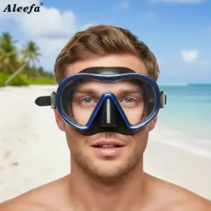 Adult Low Volume Clear Diving Mask with Tempered Glass Freediving