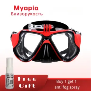 Myopia Diving mask with gopro mount Nearsighted Lenses googles silicone