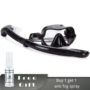 Snorkel Diving Mask Set with Anti-Fog Spray Goggles Glasses Swimming