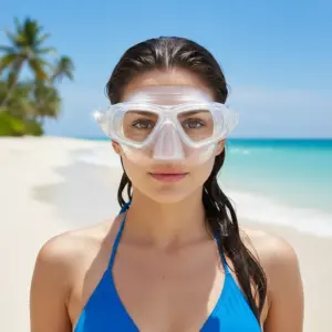 Swimming Goggles Glasses Liquid Silicone snorkeling Mask with Nose Cover,Anti-fog